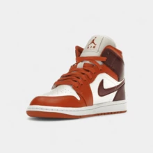Jordan 1 Mid Dusty Peach Night Maroon (Women's) - Red - View 4