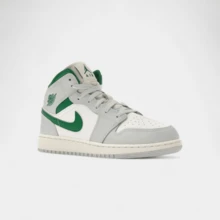 Jordan 1 Mid White Pure Platinum Pine Green (GS) - 白色 - 查看 3