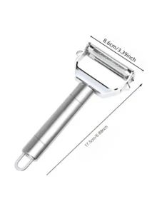 1pc 3-In-1 Stainless Steel Multi-Function Fruit & Vegetable Peeler, Slicer, Grater, Kitchen Tool Set - Silver - View 10