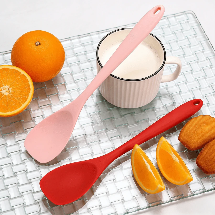 Nonstick Silicone Spatula Turner, 11 Inch Heat Resistant Kitchen Gadgets, Versatile Turner For Eggs Burgers Pancakes, Easy Flip Cooking Tool, Dishwasher , Pink/Red, 2/4/6 Pack - Pink - View 1