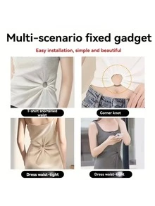 Adjustable Fashion Minimalist Ring - Adjustable Hem And Cuff Clips, Clothing Twist Buckle Rings, Quick Adjustment For T-Shirts, Shirts And Dresses Without Sewing, Durable Snap Fasteners, Clothing And Bag Decorative Accessories - Multicolor - View 6
