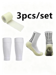 3 Pairs Unisex Sports Socks Leg Sleeves Non-Slip Football Socks - Multicolor - View 2