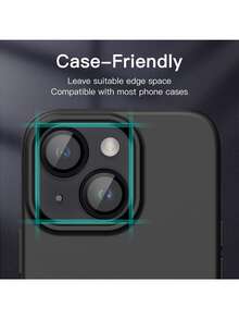 XINHONGYU Bộ 3 miếng dán bảo vệ ống kính camera tương thích với iPhone 17/16 PRO MAX/16PRO/16 Plus /15 PRO MAX/15 PRO/14 PRO MAX/14 PRO/13 PRO MAX/13 PRO/12 PRO MAX/12 PRO, kính cường lực AR+AF, chống trầy xước 9H, lớp phủ đơn bằng kim loại, độ trong suốt cao - Màu đen - màu đen - Xem 5