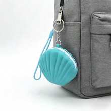 1-Piece Fun And Unique Seashell Coin Pouch, Creative Seashell Storage Pouch, Multi-Functional Storage, Small Item Organizer, Storage Pouch For Headphones, Backpack Accessory, Reusable In Multiple Settings, Valentine's Day Gift - Multicolor - View 2