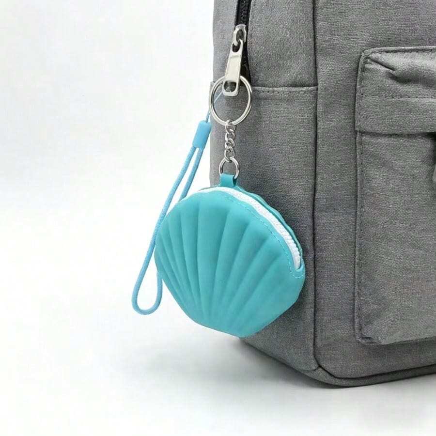 1-Piece Fun And Unique Seashell Coin Pouch, Creative Seashell Storage Pouch, Multi-Functional Storage, Small Item Organizer, Storage Pouch For Headphones, Backpack Accessory, Reusable In Multiple Settings, Valentine's Day Gift