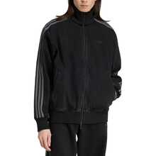 Adidas Originals ADICOLOR 男款黑色牛仔夾克，拉鍊立領、寬鬆舒適 - 黑色 - 查看 2