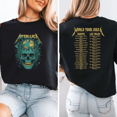 -Inspired Upcoming Tour Graphic Tee, 2-Sided Heavy Metal Style World Tour 2026, Trash Metal Music Band Gift For Fans Unisex T-Shirt