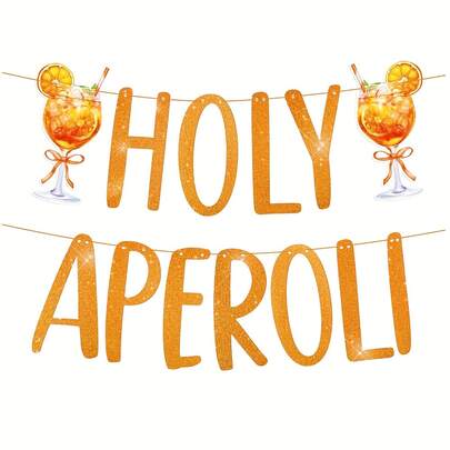 1 Set Aperol Orange dekorativer Kranz Banner Funkelnde Wanddekoration, geeignet für Geburtstage, Junggesellinnenabschiede, Sommerfeste, Fasching und Juli Weihnachten