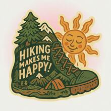 復古 HIKING MAKES ME HAPPY 登山鞋貼紙 戶外露營裝飾貼紙 防水乙烯基貼紙－耐用啞光表面，自黏式車貼，適用於汽車、窗戶、筆記本電腦、卡車、水壺－多用途耐用設計，汽車貼紙 - 乙烯基 - 查看 11