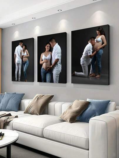 3 piezas de decoración de pared de lienzo personalizado, póster sin marco personalizado, arte de lienzo enmarcado acogedor para interiores, adecuado como regalo del Día de la Madre, recuerdo de boda, decoración de Pascua, regalo conmemorativo personalizado, aplicable para Pascua, boda, Día de la Madre, Día del Padre, San Valentín, decoración de habitación, personalizable, decoración de dormitorio, regalo personalizado, imagen, foto, arte de pared enmarcado, regalo para mejor amigo, regalo familiar, regalo de cumpleaños, regalo para novio, novia, familia, ser querido