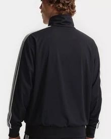 adidas originals ADICOLOR CLASSICS 三葉草 撞色條紋Logo純色拉鍊復古立領運動夾克 日版 秋季 女款 黑色 - 黑色 - 查看 8