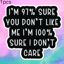 97% Don't Care, Anti-Appearance Anxiety, Anti-People Meme Sticker - Waterproof Vinyl Sticker - Durable Smooth Surface, Self-Adhesive Bumper Sticker, Suitable For Cars, Windows, Laptops, Trucks, Water Bottles - Multi-Purpose Durable Design, Car Sticker - Vinyl - View 10