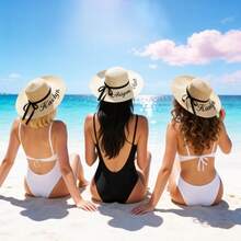 Customized Beach Hat, Bridal Gift, Personalized Beach Hat, Customized Plush Beach Hat, Mother's Day Gift - Multicolor - View 5