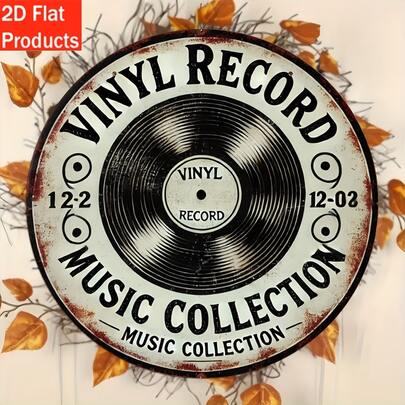 1 chiếc đồ trang trí treo 2D, biển hiệu bằng sắt hình đĩa vinyl đen cổ điển, thích hợp trang trí nhà cửa, phòng ngủ, văn phòng, nhà bếp, phòng chơi game, quán bar, món quà hoàn hảo cho gia đình, bạn bè, người yêu, đã được khoan sẵn lỗ, kiểu dáng như hình minh họa.