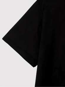 seta de Manga Corta con Estampado de Humor Científico, Cuello Redondo, Casual de Verano, Adecuada para Entusiastas de la Química, Maestros y Estudiantes, Lavable aáquina, para Regalo - Negro - Ver 3