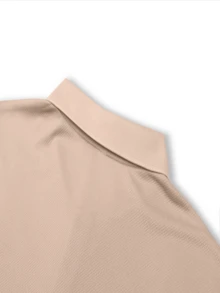 Bộ áo polo tay ngắn và quần short dây rút in logo hiệp sĩ dành cho nam, kiểu dáng rộng rãi thoải mái, phù hợp cho mùa hè, nhẹ nhàng và dễ chịu, thích hợp cho bãi biển và hoạt động ngoài trời. - Màu be - Xem 4