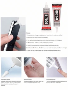 3.7 Fl Oz B-7000 Crystal Diamond Glue 110ml/50ml/25ml/15ml, Transparent Industrial-Grade Super Glue Suitable For Fabric, Phone, Jewelry, Crystal, Wood, Glass, Metal, Waterproof, Flexible, Fine Tip Applicable For Metal, Glass, Fabric, Crystal Diamond, Phone, Shoes Repair, DIY Crafts And Jewelry Making - View 9