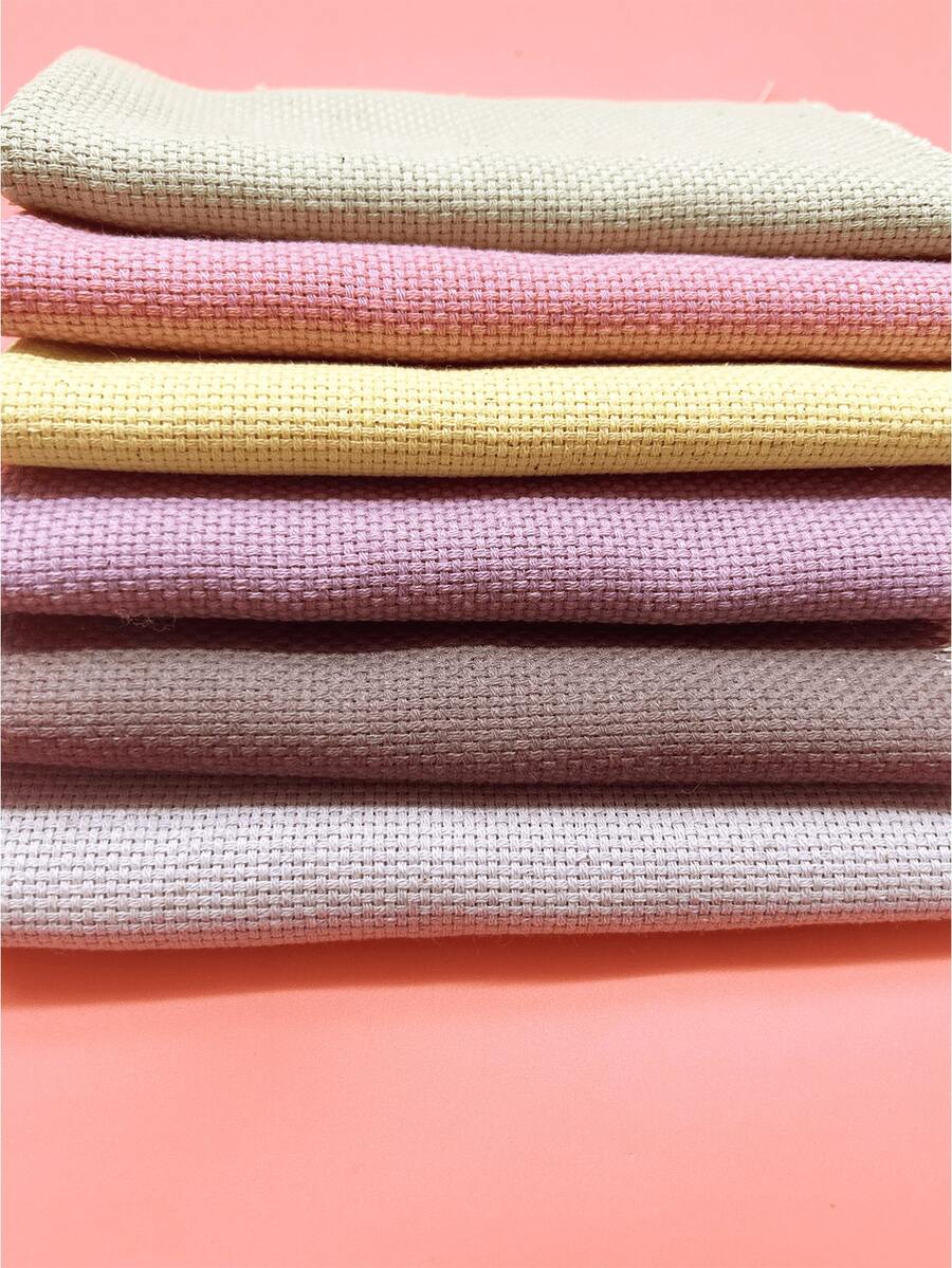 6pcs 12x12 Inch Punch Needle Embroidery Fabric, Macaron Morandi Color Palette Cross Stitch Fabric, Beginner Friendly DIY Handmade Craft Kit, Suitable For Decorative Painting, Coasters, Home Decor, Gift Making - Colorful Stamped Embroidery Cloth - View 1