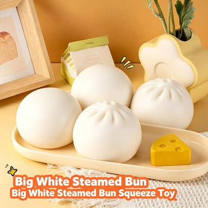 1pc 10cm Soft Squishable Bread Squeeze Toy, Pliable Texture, Comfortable Kneading Feel, Squishy Stress Relief Ball, Effective For Pressure And Anxiety Release, Daily Essential, Holiday Gift (Random Color)