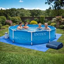 Intex Beachside Frame Pool 305 X 76 Cm With Pool Cover And Mat - Blue - View 3
