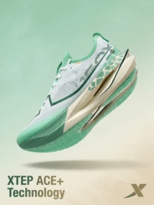 Xtep 160X7.0PRO | Kohlefaser Platte Laufschuhe für Herren, Marathon Sportschuhe, Klassisch Weiß/Wintergrün - Klassisches Weiß/Wintergrün - Übersicht 2