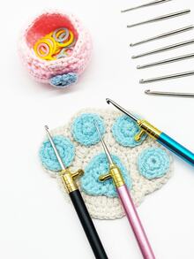 10件組蕾絲鉤針套組，適合DIY手工愛好者，可用於蕾絲刺繡、衣飾飾邊、桌墊製作、家居裝飾及其他鉤編項目 - 蕾絲鉤針 - 查看 4