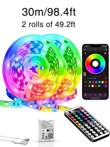 Lampu TV RGB Pintar, Lampu Strip LED Dekoratif untuk Ruangan, Dapat Dikendalikan Melalui Aplikasi dan Remote, Dilengkapi Mode Sinkronisasi Musik, Timer, dan Perubahan Warna; Cocok untuk Kamar Tidur, Ruang Tamu, Langit-langit, Hadiah Liburan, Pesta Natal, dan Dekorasi Pernikahan. - MultiWarna - View 14