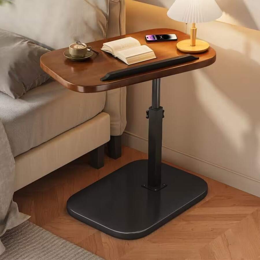 360° Rotating, Adjustable Height Small Side Table. Easy To Assemble, Can Be Placed Next To Sofa, Bed Or Used As A Coffee Table. Suitable For Indoor And Outdoor Use.