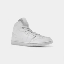 Jordan 1 Mid Triple White - White - View 3