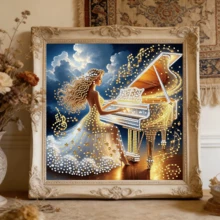 1 peça/4 peças Kit de Arte de Pintura de Diamante, Formato Especial, Kits de Pintura de Diamante 5D DIY Parcial, Kits de Arte de Gemas para Adultos Iniciantes, Decoração Doméstica, Bordado de Diamante em Mosaico, 30 x 30 cm, Melhor Presente para Decoração de Parede Doméstica - Visão 3