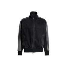 Adidas Originals ADICOLOR 男款黑色牛仔夾克，拉鍊立領、寬鬆舒適 - 黑色 - 查看 13