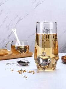 1/2/5个装，14厘米*4厘米不锈钢茶漏，红茶和花茶过滤器，心形手柄茶漏 - 銀色 - 查看 6