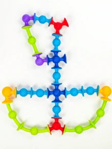 11件/套随机颜色吸盘玩具，积木吸盘玩具，减压玩具套装，浴室玩具，儿童玩具，浴缸玩具，亲子互动游戏，软飞镖套装，亲子互动游戏，儿童礼物（适合男孩和女孩） - 彩色 - 查看 4