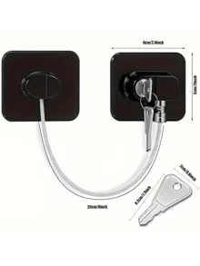 2pcs/Set Safety Lock Set, Includes 1 Padlock + 1 Key, Advanced Protective Lock Device, Multi-Purpose Cabinet Door, Window, Refrigerator Lock - Multicolor - View 3