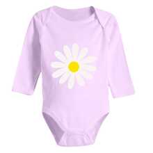 Autumn And Winter Long Bodysuit With Prints For Baby Girls - Purple - View 3