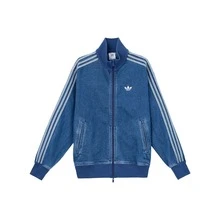 adidas originals ADICOLOR 拉鍊立領寬鬆舒適牛仔外套 男款 牛仔藍 - 藍色 - 查看 14