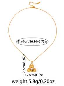 1 pieza Elegante collar con colgante de flor chapado en oro de acero inoxidable, adecuado para uso casual, personalizado, moda, fiesta, vacaciones, San Valentín, Navidad, Año Nuevo, regalo de cumpleaños para mujer - Dorado - Ver 8