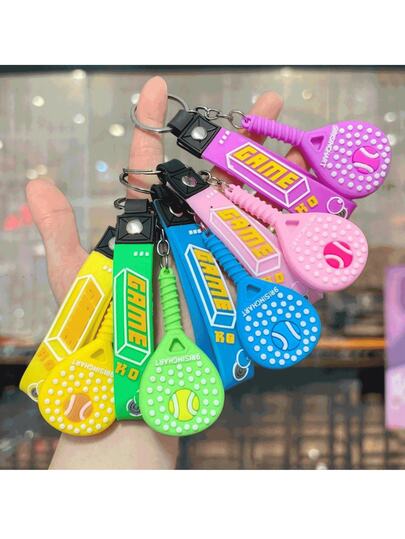 Móc khóa thể thao & thể dục Dopamine cá nhân hóa sáng tạo, mặt dây chuyền hình vợt tennis mini, quà tặng nhỏ bất ngờ.