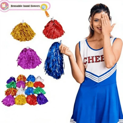 2个/4个/6个/12个装啦啦队彩球、彩球手柄、彩球手链，20克/50克啦啦队彩球，运动手持舞蹈配件，粉丝应援道具，适合团队室内外表演