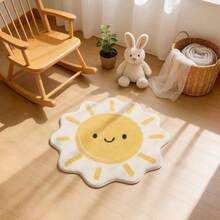 1 pieza Alfombra decorativa con sol para habitación infantil, decoración de dormitorio, alfombra pequeña para sala de juegos, decoración del hogar, alfombra de dormitorio, decoración de sala de estar, alfombra para exteriores, alfombra lavable - Multicolor - Ver 14