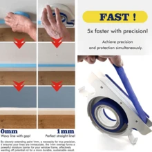 Aplicador de cinta multifuncional | Dispensador de cinta de enmascarar integrado con raspador | Esencial para pintura y decoración de paredes y pisos, duplica la eficiencia - A - Ver 8