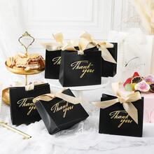 5/10/20pcs Small Thank You Gift Bags, Party Favor Bags, Gift Boxes With Gold Ribbon, Black Paper Gift Bags, Suitable For Weddings, Baby Showers, Parties - View 9