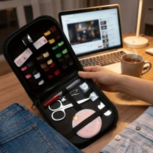 Sewing Tool Kit - Multicolor Canvas Needle And Thread Set - Portable Mini Basic Version - For Travel, Daily Repairs, Emergency Use - Suitable For All Sewing Enthusiasts, Travelers, Students - Quick Patches, Convenient And Practical, Essential Item - Emergency Sewing Anytime, Anywhere, Christmas Gift For Mom And Grandma - Packet - View 5