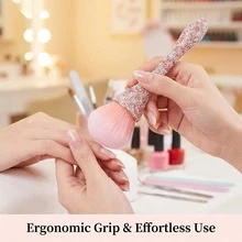 LIMEGIRL Glitter & Rhinestone Nail Art Brush, Suitable For Acrylic Nail Powder Removal, Loose Powder & Liquid Foundation Makeup Brush, Nail Care Cleaning Tool - Multicolor - View 9