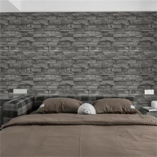 1 buah Wallpaper Tekstur Bata Vintage, Wallpaper Perekat Diri 3D, Dekorasi Dinding & Meja Berkualitas Tinggi Bertekstur Abu-abu, PVC Tahan Air, Dapat Dilepas, Mudah Dibersihkan dan Dipasang untuk Dapur, Ambang Jendela, Lemari, Renovasi Furnitur - B-Abu-abu - View 11