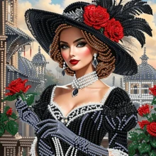 1 peça/4 peças Kit de Arte de Pintura de Diamante, Formato Especial, Kits de Pintura de Diamante 5D DIY Parcial, Kits de Arte de Gemas para Adultos Iniciantes, Decoração Doméstica, Bordado de Diamante em Mosaico, 30 x 30 cm, Melhor Presente para Decoração de Parede Doméstica - Visão 15