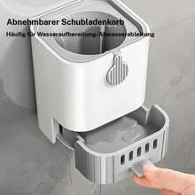 Toilettenbürsten-Set zur Wandmontage, Halter mit langem Griff, wesentliche Reinigungsutensilien für Badezimmer, perfektes Weihnachtsgeschenk für die Hausorganisation - Grau - Übersicht 5