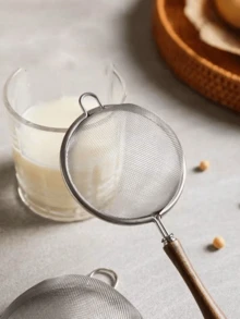 Multifunctional Kitchen Tool, Can Filter Soy Milk, Flour, Juice, Eggs, Tea, Coffee, Oil, Yogurt, Featuring An Ergonomic Non-Slip Wooden Handle, Space-Saving, Practical, Durable, A Cooking Machine Accessory, Suitable For Chefs' Daily Home Use - Multicolor - View 6