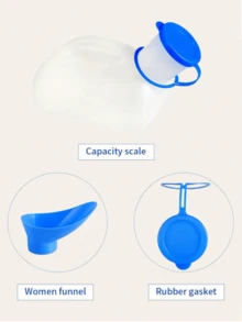 1pc Universal Portable Urinal - 34oz Female Urine Collector - Women's Urination Funnel Cup, Suitable For Emergency, Travel, Car And Camping - Portable Home Urinal With Lid And Funnel - View 8