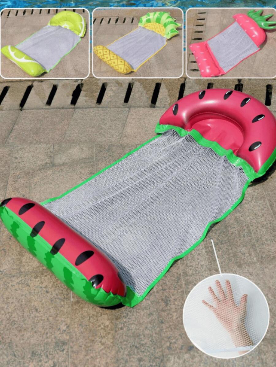 1pc Inflatable Water Hammock Lounge Chair Fruit Shaped Adult Summer Pool And Beach Float Party Use Perfect Summer Gift Swimming Pool Raft Floating Chair For Adult Vacation Fun And Relaxation Multi-Functional Water Lounge Chair Pool, Pool Accessories, Pool Foat, Swimming Pool, Pool Inflatable, Pool Party - Multicolor - View 1